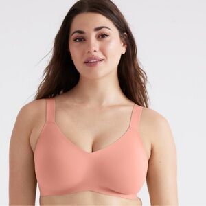 Knix Padded V-Neck Bra - Wide Strap pink ginger size 7+